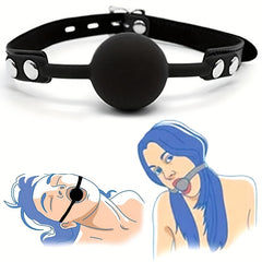 Soft Silicone Gag Ball – BDSM Mouth Restraint 🖤
