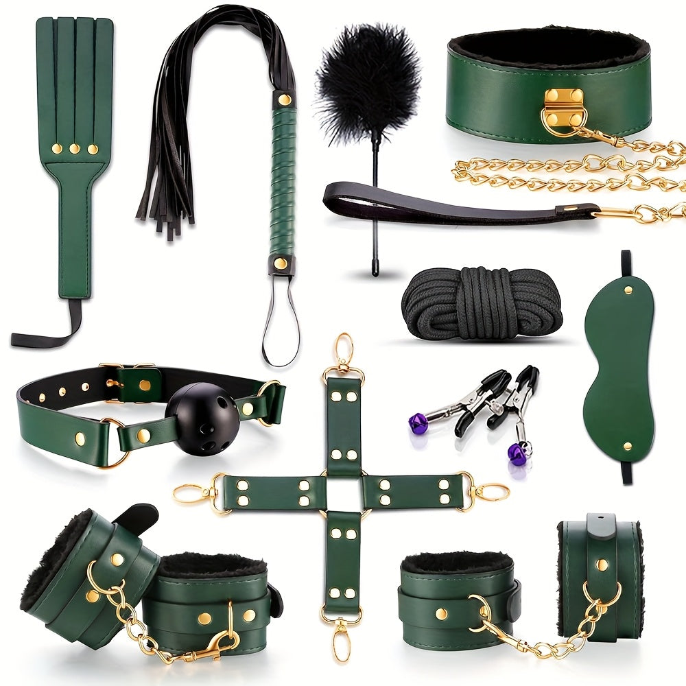 11pcs BDSM Bondage Set – Green Edition 🖤