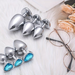 Beginner’s 3pcs Luxury Metal Anal Plug Set 💎
