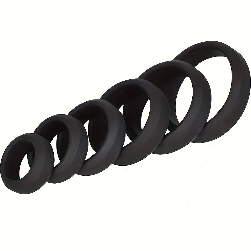 6pcs Silicone Penis Ring Set – Delay & Performance Trainer 🔥